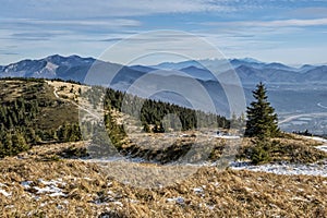 Pohled z kopce Mincol, pohoří Malá Fatra, Slovensko