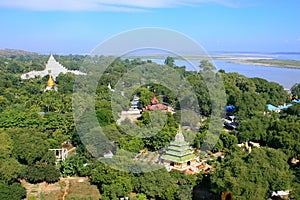 View of Mingun from Pahtodawgyi stupa, Mandalay, Myanmar