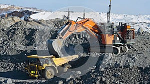 View of mining machinery in the process of copper extraction
