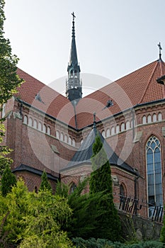 View on minor basilica in Grybow, Beskid Sadecki, Poland