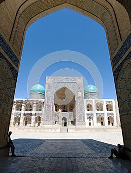 View of Mir-i-Arab Medressa from Kalon Mosque - Bukhara photo