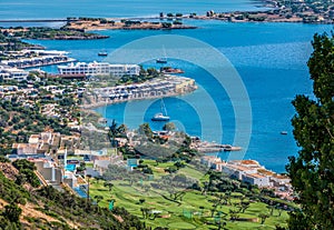 View of Mirabello bay and Elounda, Crete, Greece