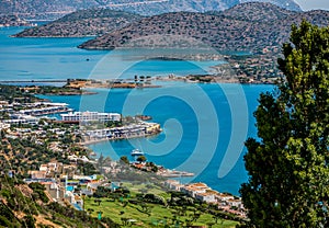 View of Mirabello bay and Elounda, Crete, Greece