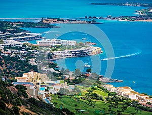 View of Mirabello bay and Elounda, Crete, Greece