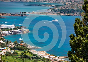 View of Mirabello bay and Elounda, Crete, Greece