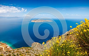 View of Mirabello Bay and Pseira Island, Sitia, Crete