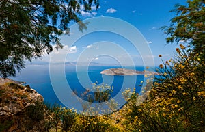 View of Mirabello Bay and Pseira Island, Sitia, Crete