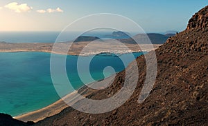 View from Mirador de Nahum on La Graciosa, Canary Islands