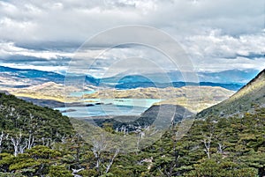 Lake Pehoe and valley from above photo