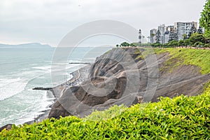 View of the Miraflores district in Lima, Peru