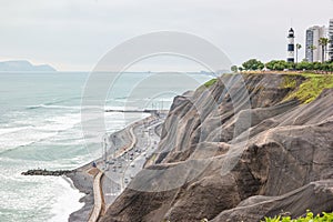 View of the Miraflores district in Lima, Peru