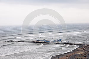 View of Miraflores - Lima - Peru. Coast line of Lima