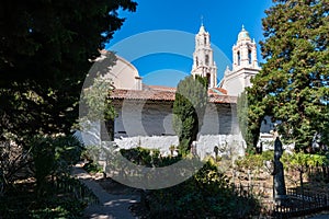 View on Mission Dolores in San Francisco from the graveyard