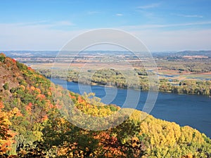 View of Mississippi river in Minnesota at fall