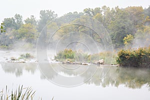 View of a misty river in Lodosa photo