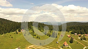 View at Mitrovac village on Tara mountain in Serbia