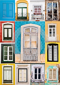 colage of portuguese windows