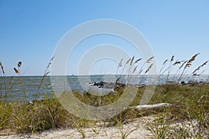 A view of Mobile Bay at Dauphin Island Alabama