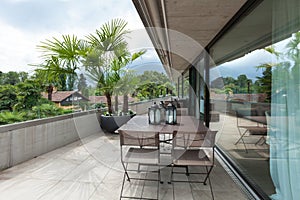 View of a modern balcony