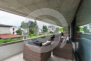 View of a modern balcony