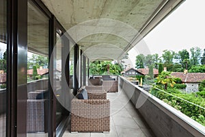 View of a modern balcony