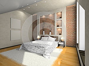 View on the modern bedroom