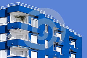 View of a modern building with balconies