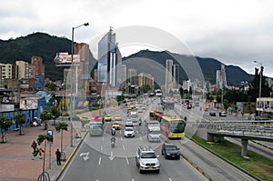 View of modern buildings in the downtown of the city on  Bogota, Colombia