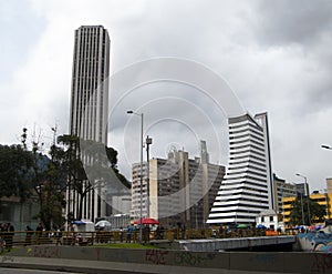 View of modern buildings in the downtown of the city on Bogota