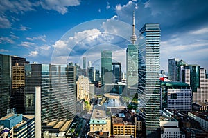 View of modern buildings in downtown Toronto, Ontario.