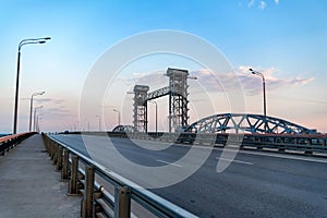 View of modern concrete bridge over river