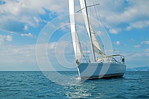 Modern sailing boat at the Aegean sea