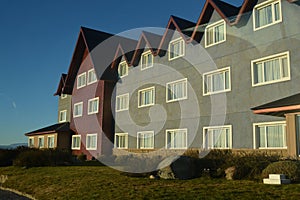 View of modern townhouses in a residential area