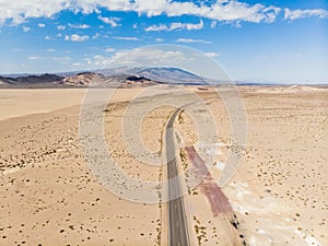 View of Mojave Desert panorama, an arid rain-shadow desert and the driest desert in North America, California, United States of