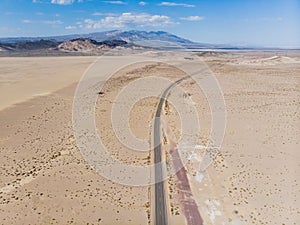 View of Mojave Desert panorama, an arid rain-shadow desert and the driest desert in North America, California, United States of