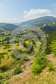 View of the Mokra Gora from the Sargan Vitasi station,panorama Serbia.