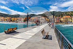 View Of Mole Leading To The Town Of Alassio,Italy