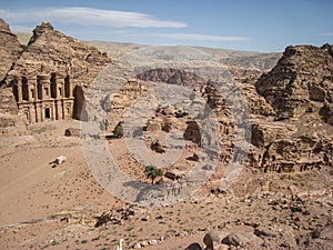 View of The monastery or Ad Deir at Petra. Jordan