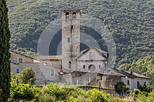 View of the Monastery and Church of San Ponziano, surrounded by nature, Spoleto, Italy photo