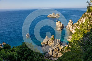 View from Monastery of Paleokastritsa on Corfu island