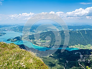 View of the Mondsee lake in Austria