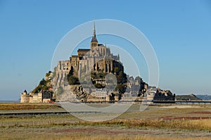 View of Mont Saint Michel in autumn. France photo