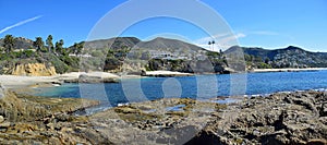 View of Montage Resort and coastline in Laguna Beach, California.