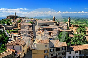 View of Montalcino town from the Fortress in Val d`Orcia, Tuscan