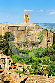 View of Montalcino town from the Fortress in Val d `Orcia, Tuscan
