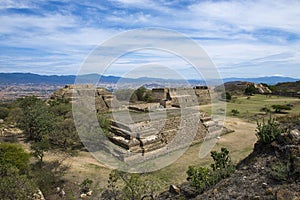 View of the Monte Alban ruins in Oaxaca