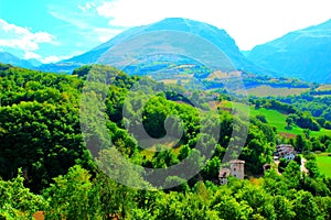 View from Montefortino at the Sibillini mountains photo