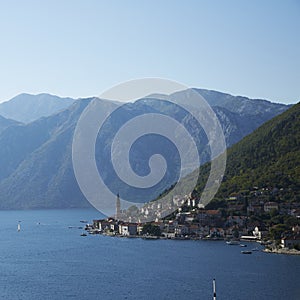 A view of the Montenegrin coastline from the water photo