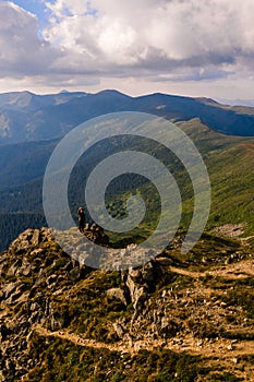 View of the Montenegrin ridge from Mount Pip Ivan, landscapes of the Carpathian Mountains, Mount PICH