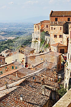 View on Montepulciano old city, Tuscany